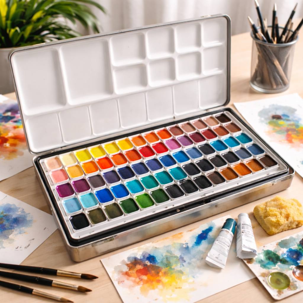 Metal Case Watercolour Set (48 Colours)